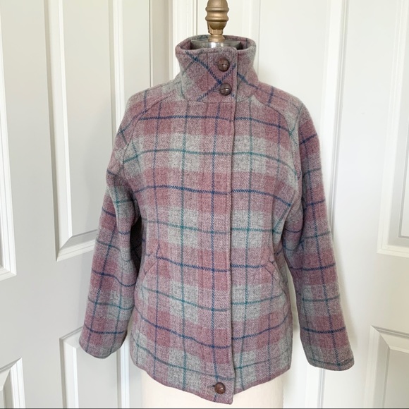 Woolrich Jackets & Blazers - Woolrich Vintage Wool Plaid Mock Neck Zip Coat